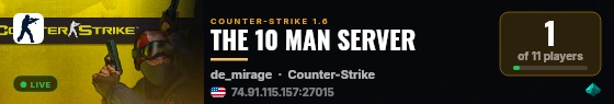 THE 10 MAN SERVER live status badge