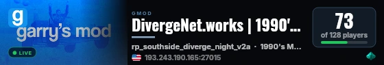 DivergeNet.works | 1990's Mafia Roleplay | MAP UPDATE live status badge