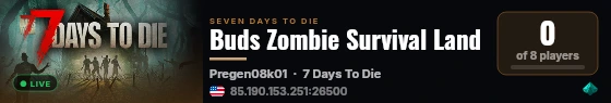 Buds Zombie Survival Land live status badge