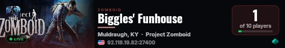 Biggles' Funhouse live status badge