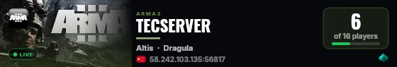 TECSERVER live status badge