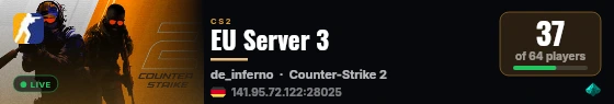 EU Server 3 live status badge