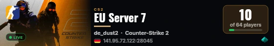 EU Server 7 live status badge