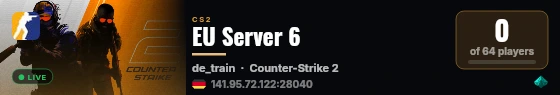 EU Server 6 live status badge