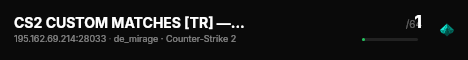 CS2 CUSTOM MATCHES [TR] — CYBERSHOKE.NET (ONLY MIRAGE) live status badge