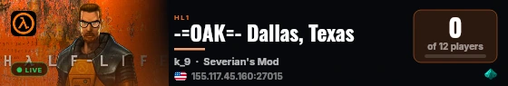 -=OAK=- Dallas, Texas live status badge