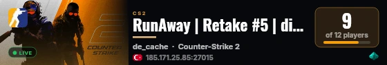 RunAway | Retake #5 | discord.gg/runaway [TR] live status badge
