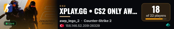 XPLAY.GG • CS2 ONLY AWP #26 • [TR] live status badge