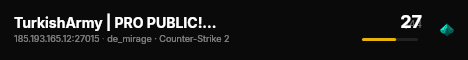 TurkishArmy | PRO PUBLIC! | turkisharmycs2.com live status badge