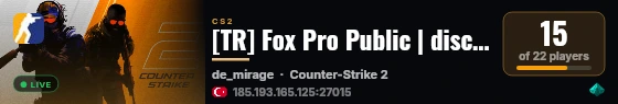 [TR] Fox Pro Public | discord.gg/foxpropublic live status badge