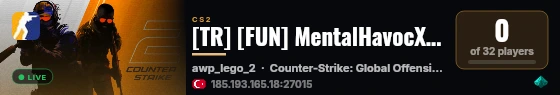 [TR] [FUN] MentalHavocX FUN Server !ws !kf !gloves !wi - prooyun.net live status badge