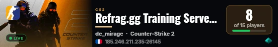 Refrag.gg Training Server (Competitor) live status badge