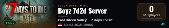 Boyz 7d2d Server live status badge