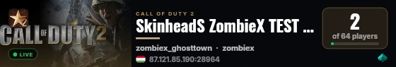 SkinheadS ZombieX TEST | XP: 3x | skzomx.hu live status badge