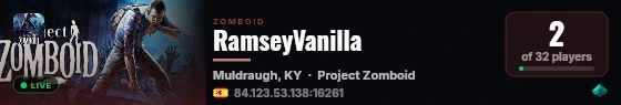 RamseyVanilla live status badge