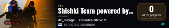 Shishki Team powered by PRACC.COM live status badge