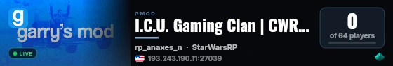 I.C.U. Gaming Clan | CWRP | FREE JEDI | Hiring Staff & GMs live status badge