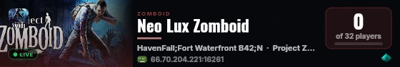Neo Lux Zomboid live status badge