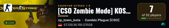 [CSO Zombie Mode] KOSOVA live status badge