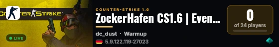 ZockerHafen CS1.6 | EventServer4 live status badge
