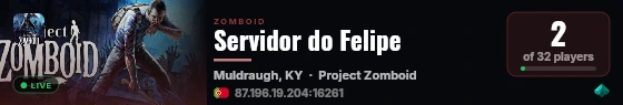 Servidor do Felipe live status badge