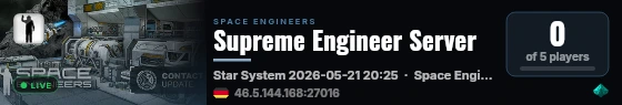 Supreme Engineer Server live status badge