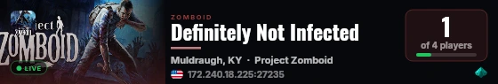 Definitely Not Infected live status badge