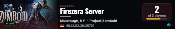 Firezera Server live status badge