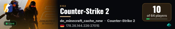Counter-Strike 2 live status badge