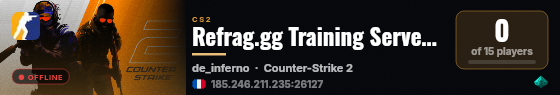 Refrag.gg Training Server (Competitor) live status badge