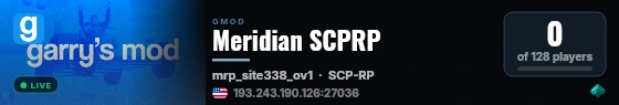 Meridian SCPRP live status badge