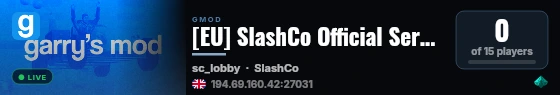 [EU] SlashCo Official Server live status badge