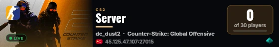 Server live status badge