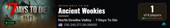 Ancient Wookies live status badge