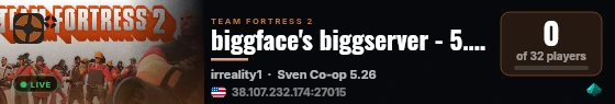 biggface's biggserver - 5.26, Scuff, and Friends! live status badge