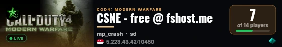CSNE - free @ fshost.me live status badge