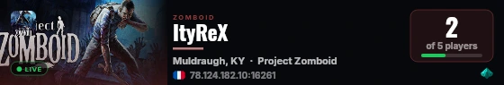 ItyReX live status badge