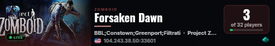 Forsaken Dawn live status badge