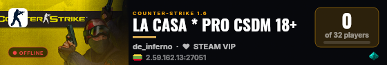 LA CASA * PRO CSDM 18+ live status badge