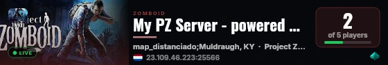 My PZ Server - powered by Sophie live status badge