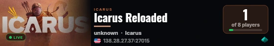 Icarus Reloaded live status badge
