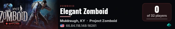 Elegant Zomboid live status badge