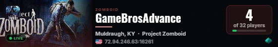 GameBrosAdvance live status badge