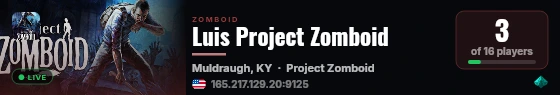 Luis Project Zomboid live status badge