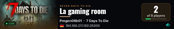 La gaming room live status badge