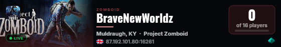 BraveNewWorldz live status badge