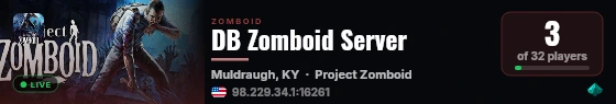 DB Zomboid Server live status badge
