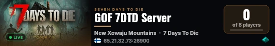 GOF 7DTD Server live status badge