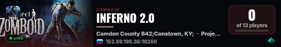 INFERNO 2.0 live status badge