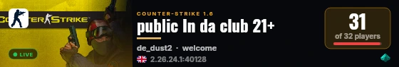 public In da club 21+ live status badge